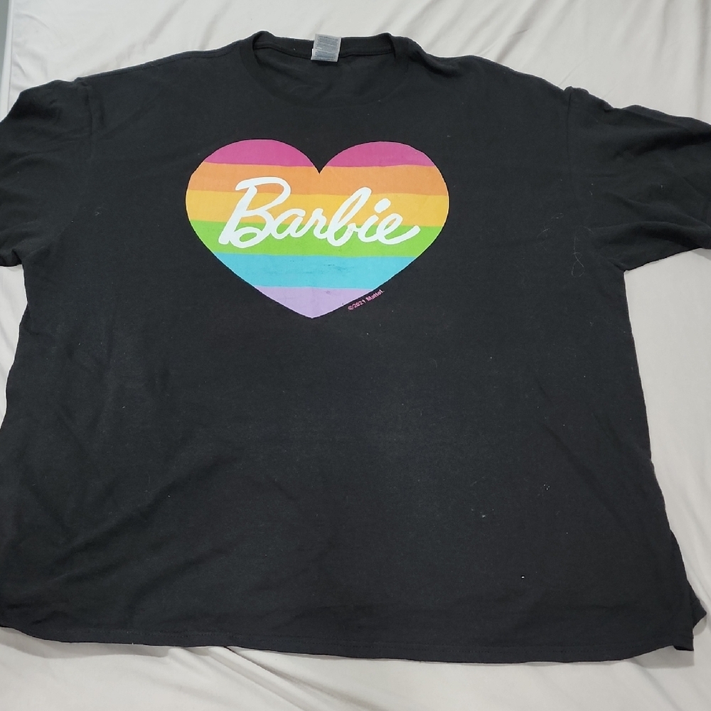 Barbie Kids Black Tee with Multicolor Heart